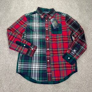 Polo Ralph Lauren Kids Patchwork Plaid Button Down Shirt Multi Color Tartan 7